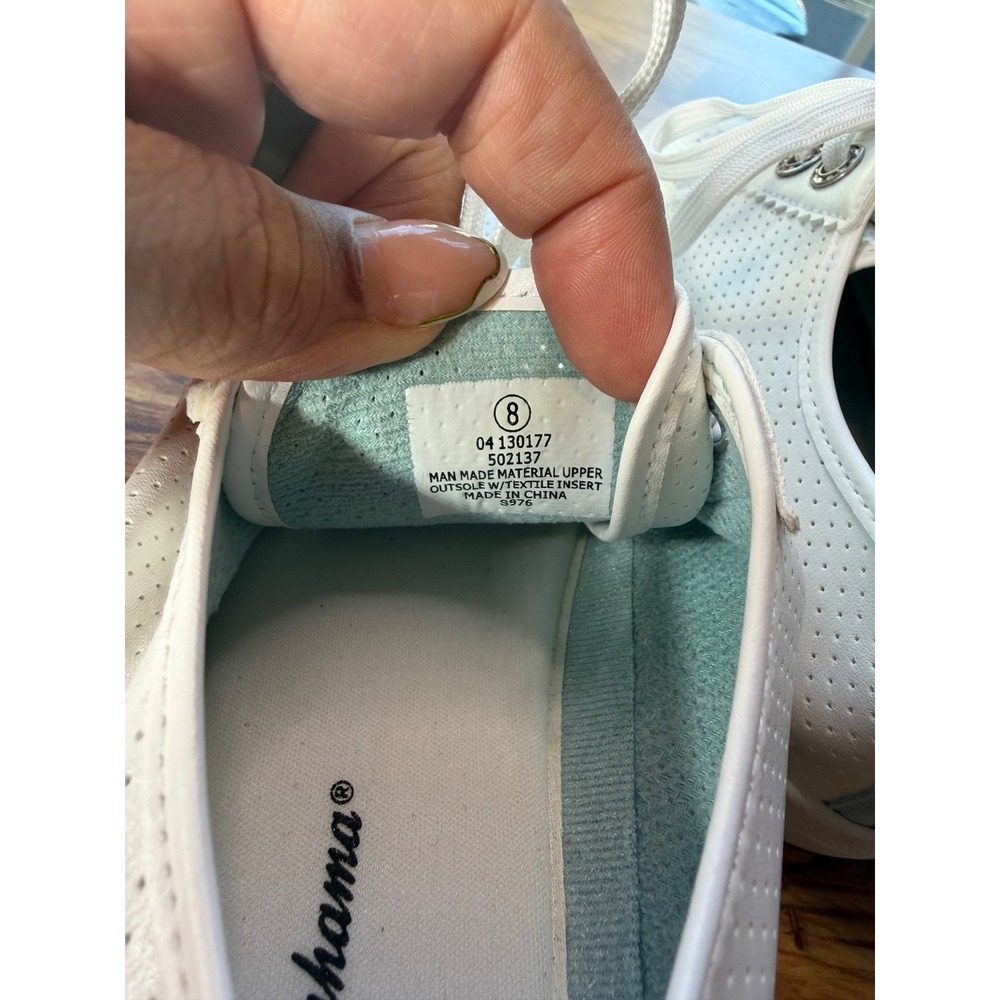 Tommy Bahama Women's White Perforated Rhinestone Eyelet Sneakers Size 8 NWOTS - Picture 9 of 9